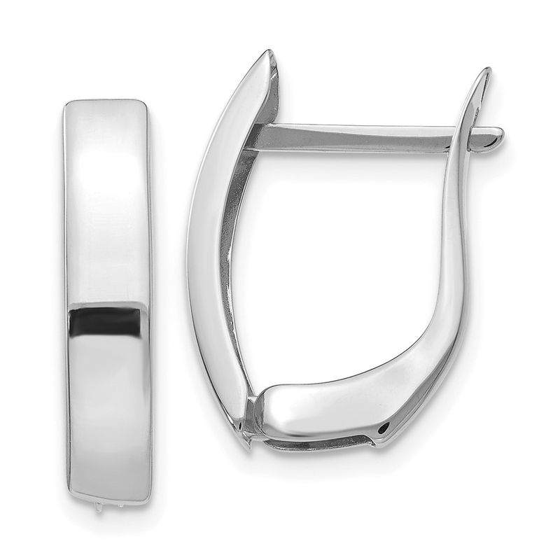 Kazi Luxury 14k White Gold Polished Hinged Post Earrings 311$